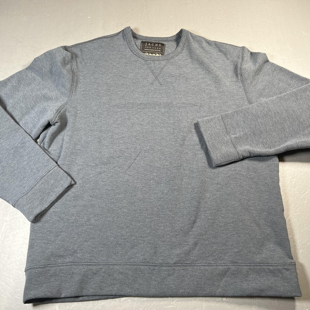 JACHS New York Sweatshirt Mens XL‎ Gray Crewneck Pullover Stretch Knit Casual